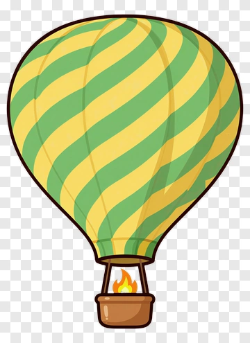 Striped Hot Air Balloon PNG