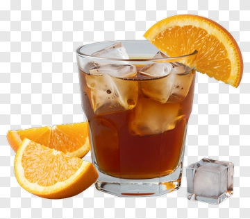 Glass Of Iced Tea With Orange Slices PNG