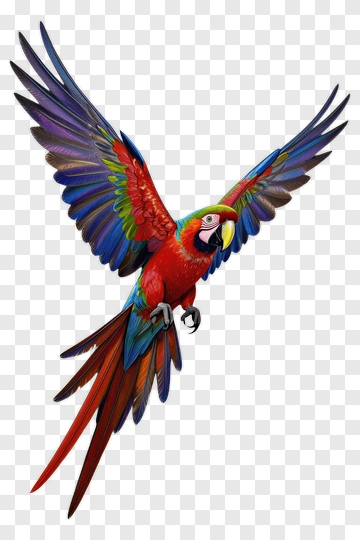 Colorful Macaw Flying PNG