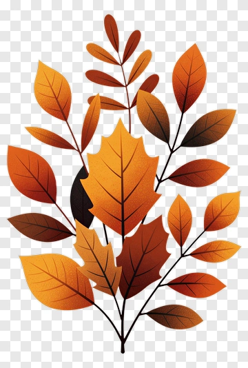Colorful Autumn Leaves Arrangement PNG
