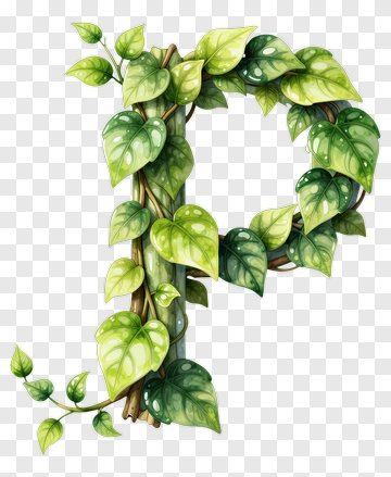 Leafy Letter P PNG