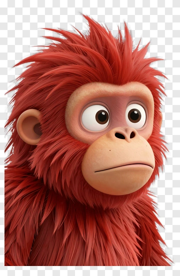 Cartoon Red Monkey Character PNG