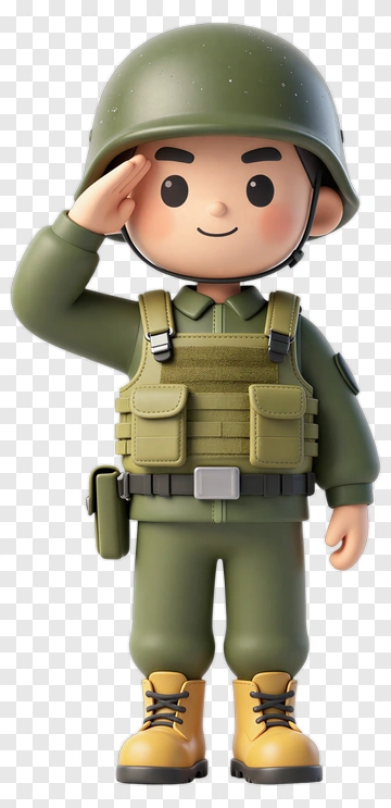 3D Soldier Saluting PNG