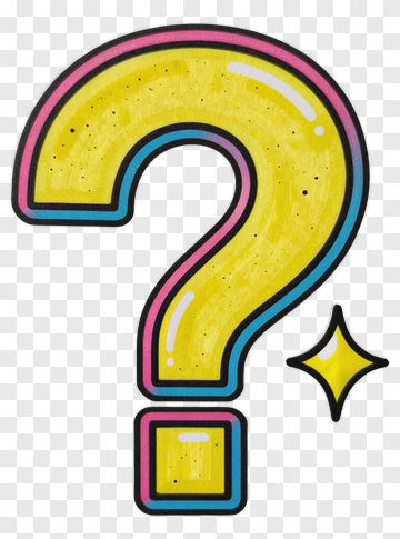 Colorful Question Mark With Sparkle PNG