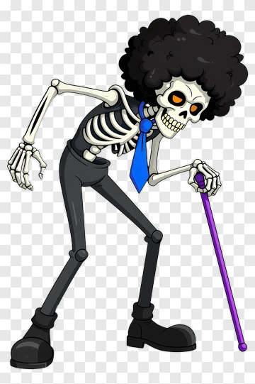 Cartoon Skeleton With A Cane PNG