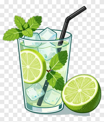 Refreshing Cocktail With Lime And Mint PNG