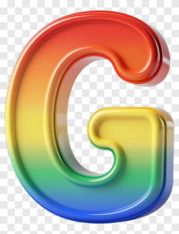 Colorful 3D Letter G PNG