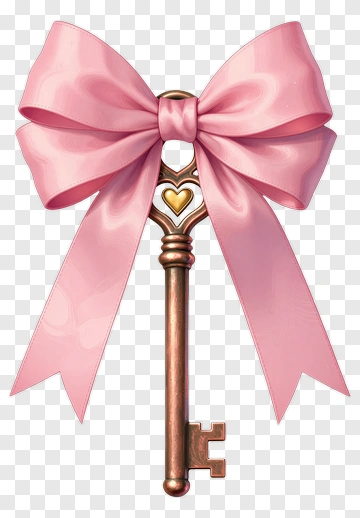 Key With Pink Bow PNG