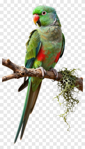 Colorful Parrot Perched On A Branch PNG