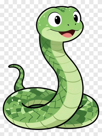 Cartoon Green Snake PNG