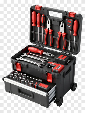 Toolbox With Various Hand Tools PNG