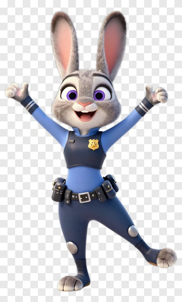 Cartoon Police Bunny Character PNG