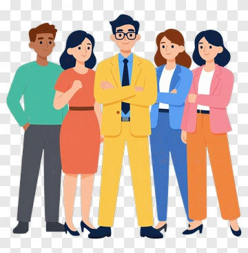 Business Team Standing Together PNG