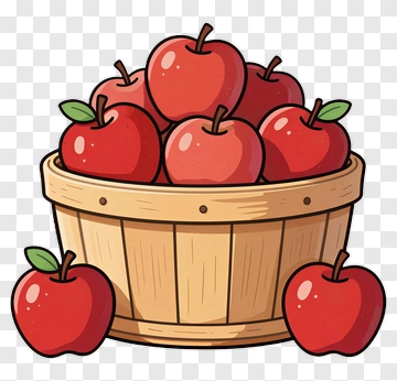 Basket Of Red Apples PNG