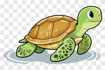 Cartoon Turtle Swimming PNG