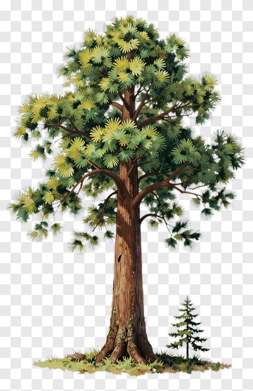 Pine Tree With Smaller Spruce PNG