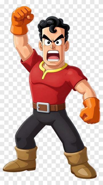 Angry Cartoon Character With Fists Raised PNG