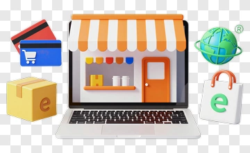 Online Store Concept With Shopping Elements PNG