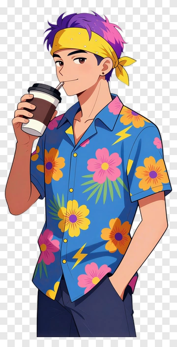 Young Man Holding A Coffee Cup PNG