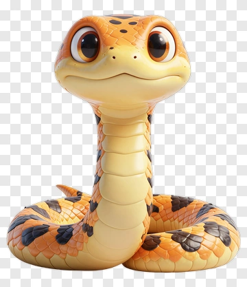 Cartoon Snake With Big Eyes PNG
