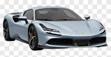 Sports Car In Silver Color PNG