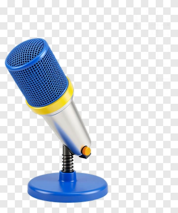 Blue Microphone On Stand PNG