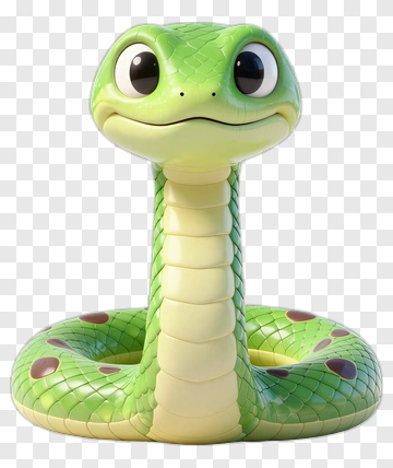 Cartoon Snake With Big Eyes PNG