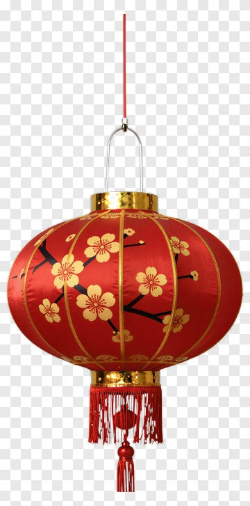 Red Lantern With Floral Design PNG