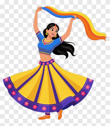 Dancer In Colorful Traditional Dress PNG