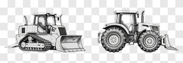 Bulldozer And Tractor Illustration PNG