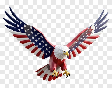 3D Eagle With American Flag Design PNG