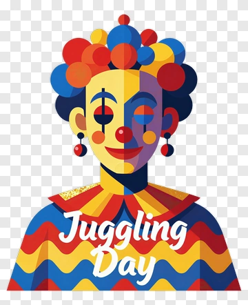 Colorful Clown For Juggling Day PNG