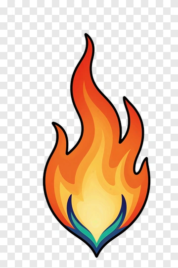 Colorful Flame Illustration PNG