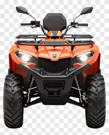 Orange All-Terrain Vehicle Front View PNG
