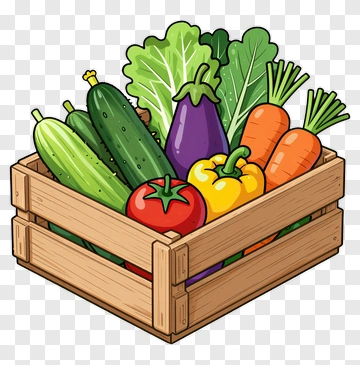 Colorful Vegetable Basket PNG