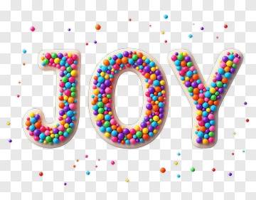 Colorful Joy Text With Candy Balls PNG