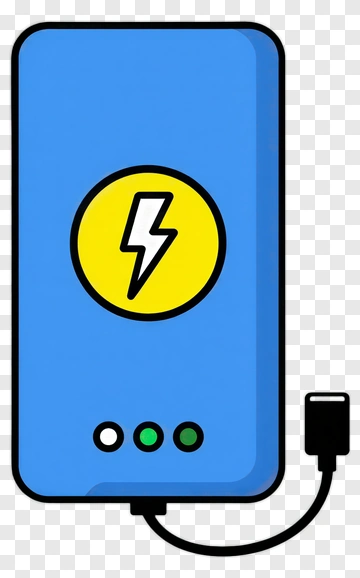 Power Bank With Lightning Bolt Icon PNG