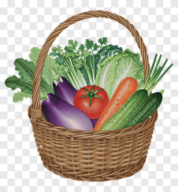Vegetable Basket With Fresh Produce PNG
