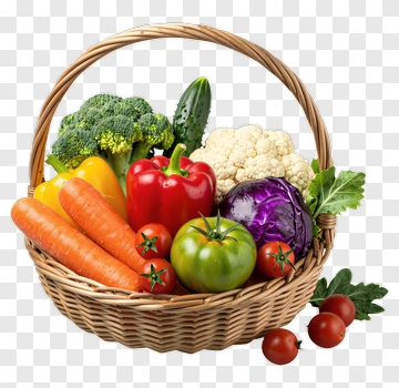 Vegetable Basket With Fresh Produce PNG