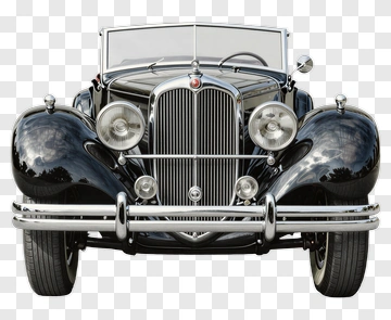 Classic Black Car With Chrome Details PNG