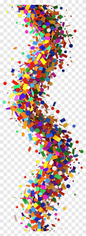 Colorful Confetti Stream PNG