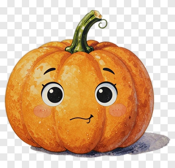 Cartoon Pumpkin With Cute Face PNG