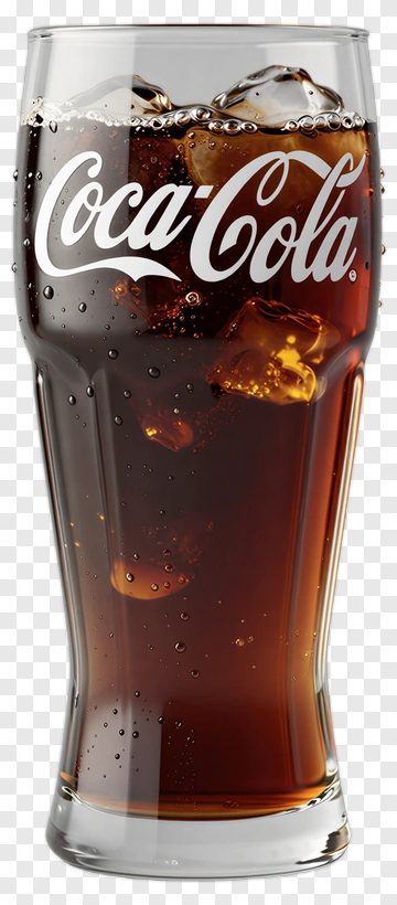 Coca-Cola In A Glass With Ice PNG