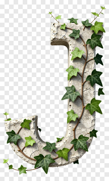 Letter J Covered With Ivy PNG