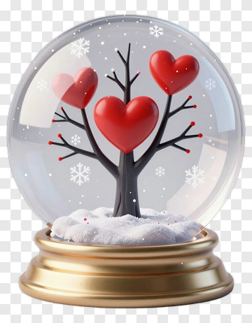 Snow Globe With Heart Tree PNG