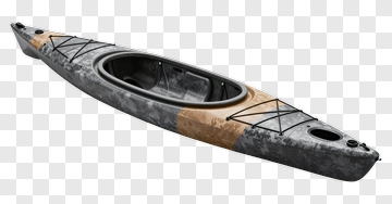 Gray Kayak With Brown Accents PNG