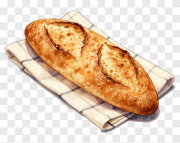 Freshly Baked Bread On A Cloth PNG