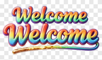 Colorful Welcome Text PNG