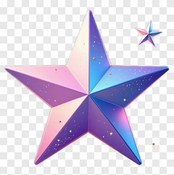 Colorful Star With Gradient Design PNG