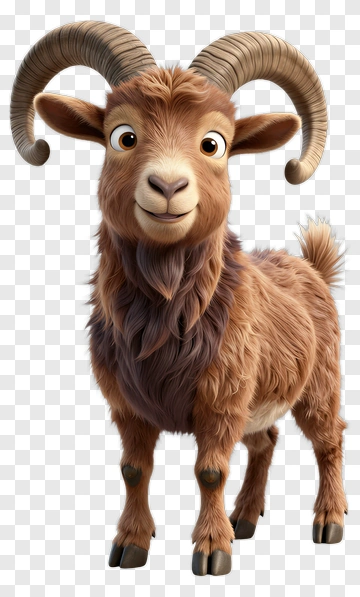 3D Cartoon Goat PNG